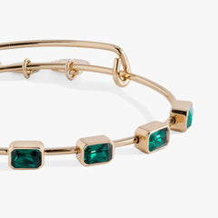 May Birthstone Emerald Cut Bangle, Bracelets, $ 34.00, A Moment Of Now™