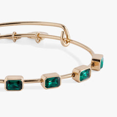 May Birthstone Emerald Cut Bangle | Boutique In USA, Bracelets, $ 34.00, A Moment Of Now™