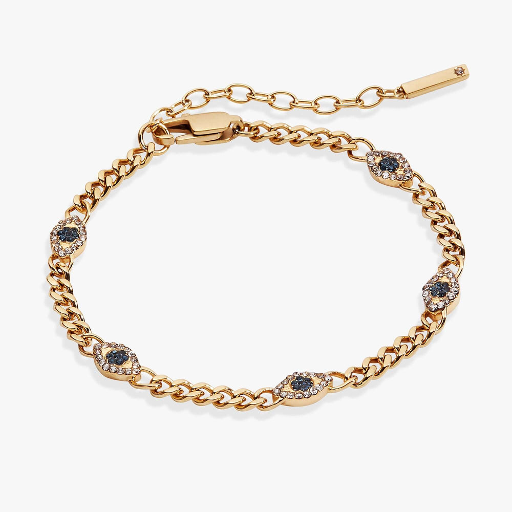 Evil Eye Curb Chain Inline Bracelet, Bracelets, $ 48.00, A Moment Of Now™