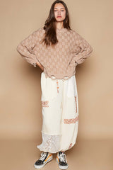 Mocha Checkered Distressed Edge Sweater - Cozy & Stylish, Sweaters, $ 49.00, A Moment Of Now™