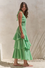 Charming Green Sleeveless Gingham Midi Dress, Dresses, $ 89.00, A Moment Of Now™