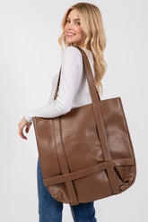 Brown Oversized Hat Carrier Tote - Stylish & Spacious, Shoppers, $ 55.00, A Moment Of Now™