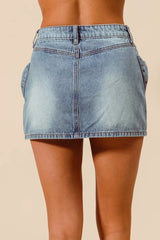 SO ME Bow Knot Pocket Denim Mini Skirt | Boutique In USA, Skirts, $ 59.00, A Moment Of Now™