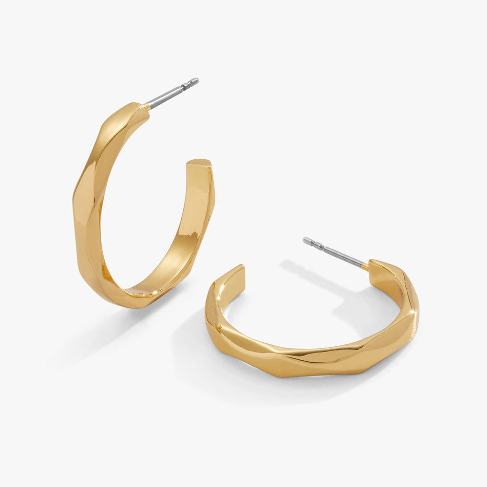 Faceted Hoop Earrings, Earrings, $ 11.90, A Moment Of Now™