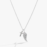 Faith Cross and Angel Wing Charm Necklace, Necklaces, $ 44.00, A Moment Of Now™