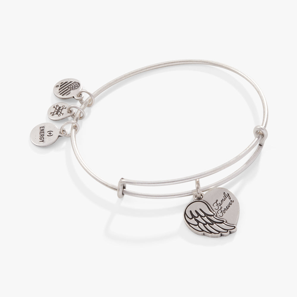 'Family Forever' Angel Wing Heart Charm Bangle, Bracelets, $ 28.00, A Moment Of Now™