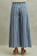SO ME Mid Rise Stripe Denim Washed Pleat Wide Leg Pants, Pants, $ 69.00, A Moment Of Now™
