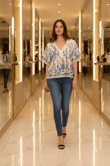 Floral Embroidered Baby Doll Blouse Top | Boutique In USA, Blouses, $ 49.00, A Moment Of Now™