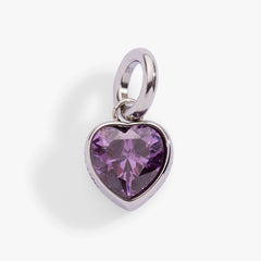 February 'Clarity' Heart Birthstone Charm, Charms & Pendants, $ 16.00, A Moment Of Now™