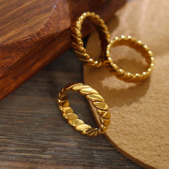 Luxurious Titanium Steel Gold-Plated Ring, Rings, $ 13.00, A Moment Of Now™