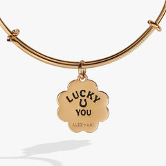 Four-Leaf Clover Charm Bangle, Bracelets, $ 28.00, A Moment Of Now™