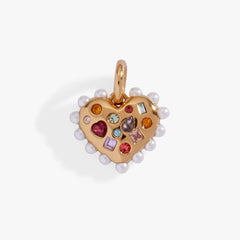 Puffy Heart Gemstone And Pearl Charm, Charms & Pendants, $ 24.00, A Moment Of Now™