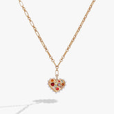 Puffy Heart Gemstone And Pearl Pendant Necklace, Necklaces, $ 54.00, A Moment Of Now™