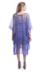 Geo Diamond Midi Caftan in Cobalt Blue + Silver | Boutique In USA, Dresses, $ 120.00, A Moment Of Now™