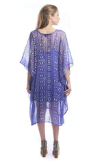 Geo Diamond Midi Caftan in Cobalt Blue + Silver | Boutique In USA, Dresses, $ 120.00, A Moment Of Now™