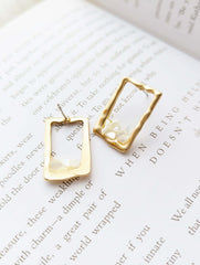 Myrren Gold Plated Frame Shell Decal Dangle Earrings | Boutique In USA, Earrings, $ 10.99, A Moment Of Now™