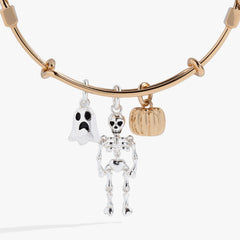 Ghost, Skeleton and Pumpkin Trio Charm Bangle, Bracelets, $ 38.00, A Moment Of Now™