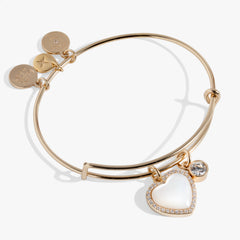 Mother of Pearl Heart Anniversary Bangle, Bracelets, $ 16.90, A Moment Of Now™