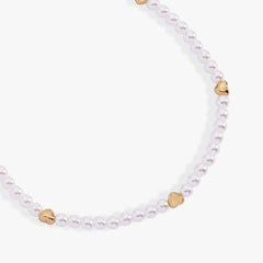Heart and Pearl Stretch Bracelet, Bracelets, $ 34.00, A Moment Of Now™