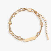 Heart Chain Double Strand Bracelet, Bracelets, $ 38.00, A Moment Of Now™