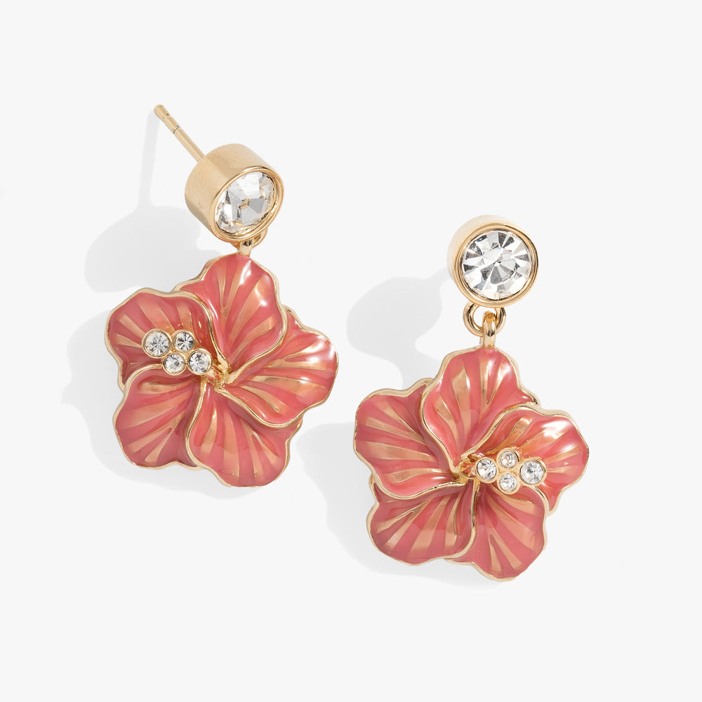 Hibiscus Drop Earrings, Earrings, $ 38.00, A Moment Of Now™