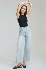 Moon Curve Raw Hem Crop Jeans | Hey Joanie – Wide-Leg Denim, Jeans, $ 128.00, A Moment Of Now™