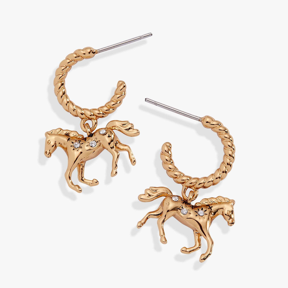 Horse Huggie Hoop Earrings, Earrings, $ 34.00, A Moment Of Now™