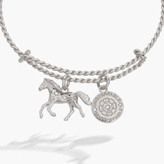 Horse Rope Textured Charm Bangle, Bracelets, $ 38.00, A Moment Of Now™