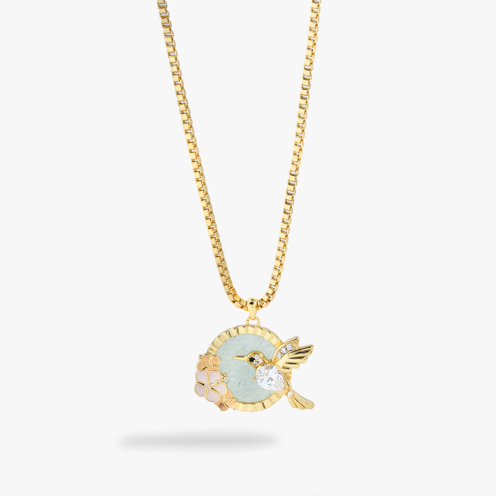 Hummingbird Gemstone Pendant Necklace, Necklaces, $ 48.00, A Moment Of Now™