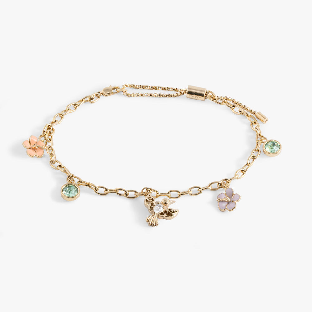 Hummingbird Multicharm Adjustable Anklet, Anklets, $ 44.00, A Moment Of Now™