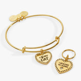 'I Love My Cat' Bangle & Pet Collar Charm Set of 2, Bracelets, $ 44.00, A Moment Of Now™