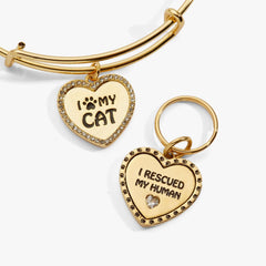 'I Love My Cat' Bangle & Pet Collar Charm Set of 2, Bracelets, $ 44.00, A Moment Of Now™