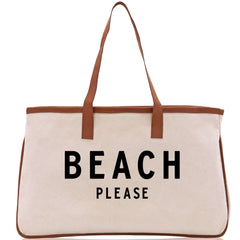 Beach Please Large Chic Tote Weekender Beach Bag
