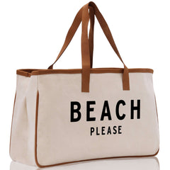Beach Please Large Chic Tote Weekender Beach Bag