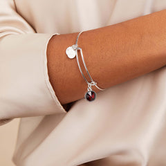January Birthstone Charm Bangle, Scarlet | Boutique In USA, Bracelets, $ 28.00, A Moment Of Now™
