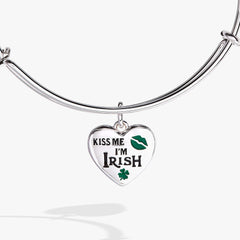 “Kiss Me I’m Irish” Charm Bangle, Bracelets, $ 34.00, A Moment Of Now™