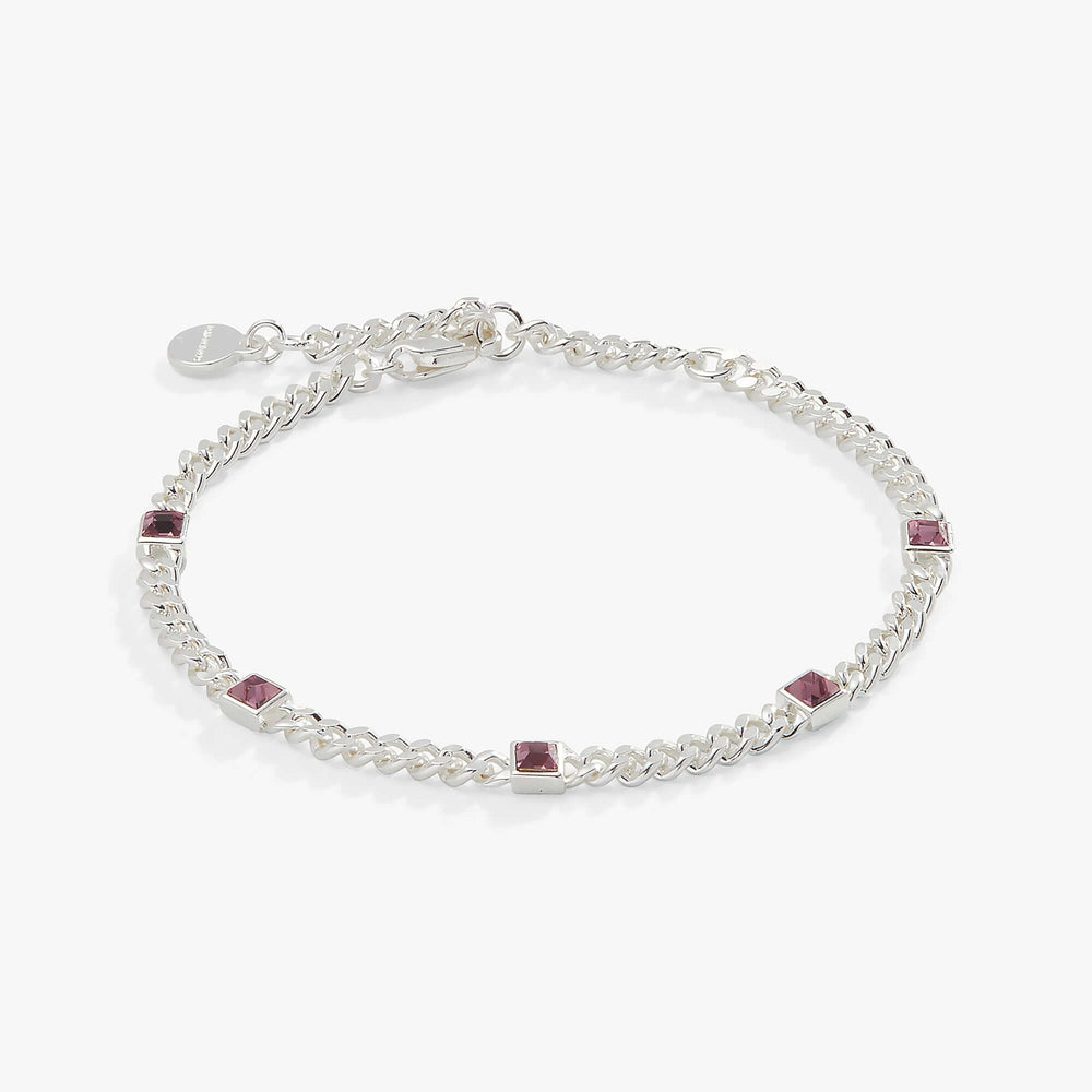 June Birthstone Light Amethyst Curb Chain Bracelet | Boutique In USA, Bracelets, $ 28.00, A Moment Of Now™