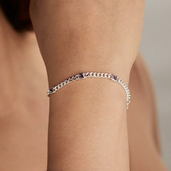 June Birthstone Light Amethyst Curb Chain Bracelet | Boutique In USA, Bracelets, $ 28.00, A Moment Of Now™