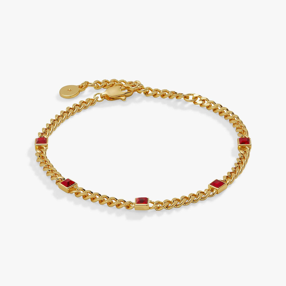 July Birthstone Ruby Curb Chain Bracelet | Boutique In USA, Bracelets, $ 28.00, A Moment Of Now™