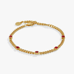 July Birthstone Ruby Curb Chain Bracelet | Boutique In USA, Bracelets, $ 28.00, A Moment Of Now™