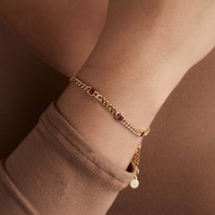 July Birthstone Ruby Curb Chain Bracelet | Boutique In USA, Bracelets, $ 28.00, A Moment Of Now™