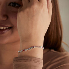 July Birthstone Ruby Curb Chain Bracelet | Boutique In USA, Bracelets, $ 28.00, A Moment Of Now™