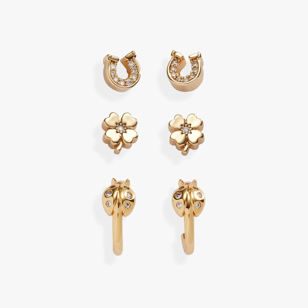 Love and Luck Stud & Hoop Earrings Set of 3, Earrings, $ 44.00, A Moment Of Now™