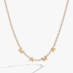 "Mama" Crystal Tennis Necklace, Necklaces, $ 44.00, A Moment Of Now™
