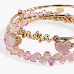 'Mama' Pink Beaded Bangle Set of 3, Bracelets, $ 78.00, A Moment Of Now™
