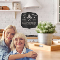 Mama’s Kitchen Metal Wall Art – Custom Name Gift for Mom