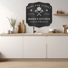 Mama’s Kitchen Metal Wall Art – Custom Name Gift for Mom