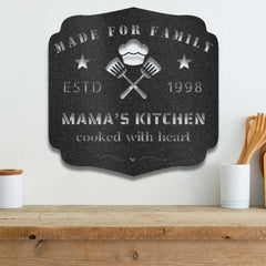 Mama’s Kitchen Metal Wall Art – Custom Name Gift for Mom