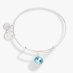 March Birthstone Charm Bangle, Aquamarine | Boutique In USA, Bracelets, $ 28.00, A Moment Of Now™