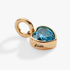 March 'Faith' Heart Birthstone Charm, Charms & Pendants, $ 16.00, A Moment Of Now™